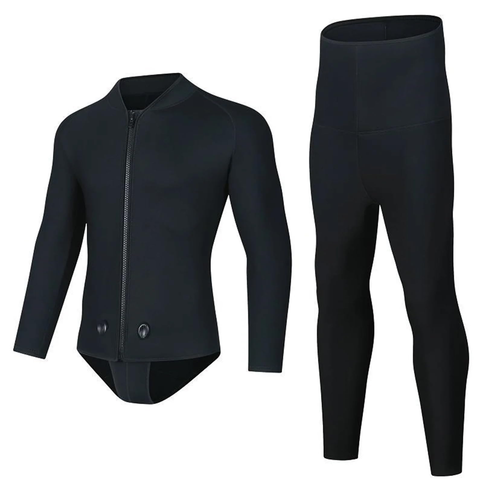 Muta Sub Muta da Sub con Cappuccio in Neoprene da 3 mm, da Uomo, Due Pezzi Separati, for Immersioni subacquee e Pesca Subacquea(Front Open Top,XXXL)
