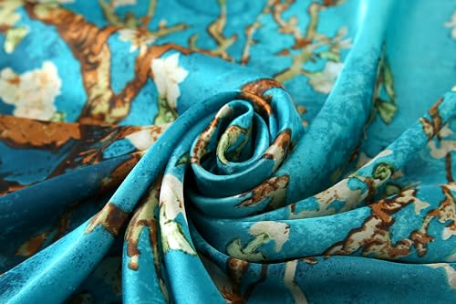 Image of MALINA Women's Polyester Silk Satin Stole Scarf - Soft Lightweight Fashion Wrap, Elegant Floral & Gradient Design, summer stole,Scarf For Women,Premium Stole,Large Size 180x90 cm'