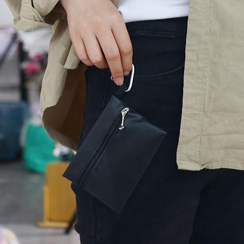 Miniatura 6 de Bolsa para camiseta de golf, soporte de cuero para pelotas de golf, bolsa de almacenamiento con cremallera de poliuretano, bolsillo con clip de