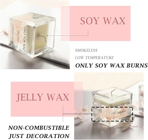 Miniatura 4 de Vela perfumada con flor seca en el interior vela de aromaterapia para regalos de cumpleaños para mujeres día de San Valentín aniversario vela de