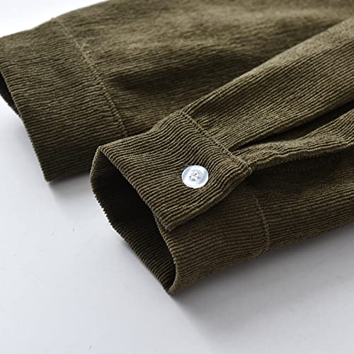 Toddler Boys Corduroy Long Sleeve Shirt Coat Lapels Solid Color Tops Button-Down Shirts with Pocket4