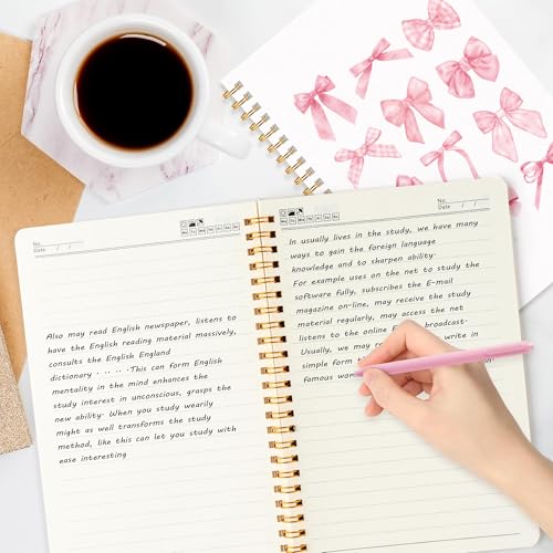 Carnet A5 ligné couverture rigide CNhoqc de qualité supérieure et stylos - 5