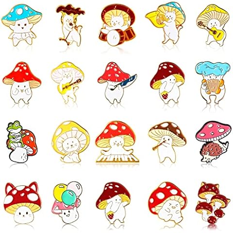 20 Pieces Enamel Pin Brooches Cute Pins Musical Instrument Lapel Badge Cartoon Plant Enamel Pin Funny Button Backpack Pins for Backpacks Clothes Hats Cover
