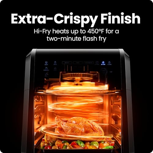 Chefman 12-Quart 5-in-1 Air Fryer Oven with Digital Timer, Touchscreen, and 12 Presets - Family Size Countertop Convection Oven, Dishwasher-Safe Parts - image 7