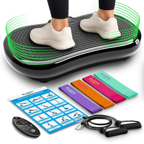 Bluefin Fitness Ultra Slim Power Vibration Plate | Innovational Vibro Shaper | 5 Programs + 180...