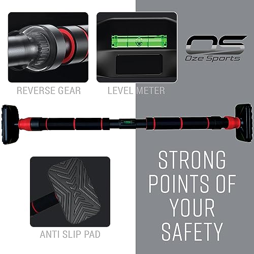 Door Pull Up Bar Doorway Chin Up Bar - Adjustable Width Locking Mechanism from 60-97 cm (23.6in-38.1in) - for Home Gym Upper Body Workout, Non-slip Secure Grip. No Screws - Image 4