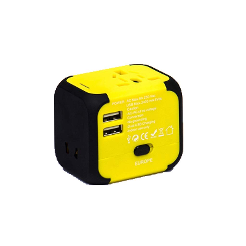 Enchufe Internacional Adaptador Adaptador de Viaje con conversión de Carga Internacional de Viajes portátiles, convertidor de Corriente de Enchufe Universal Adaptador de Corriente