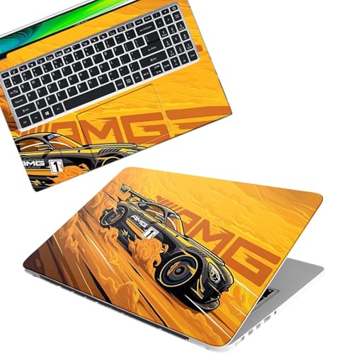 Image of PIXELARTZ Full Body Laptop Skins Sticker Laminated HD Quality Vinyl fits Upto 15.6 inches Compatible with Dell, Lenovo, Acer, HP, Asus -Self-Adhesive (AMG GT)