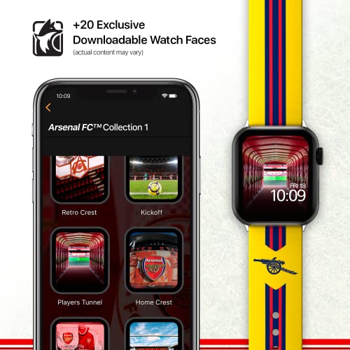 Arsenal Football Club - Arsenal Retro Smartwatch Band Ñ Officially Licensed, Compatible With Apple Watch (Not Included) Ñ Fits 38Mm, 40Mm, 42Mm And 44Mm #TOP5
