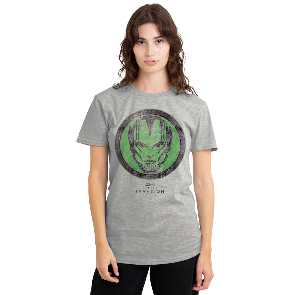 Secret Invasion Badge Ladies T Shirt, Athletic Heather, Medium