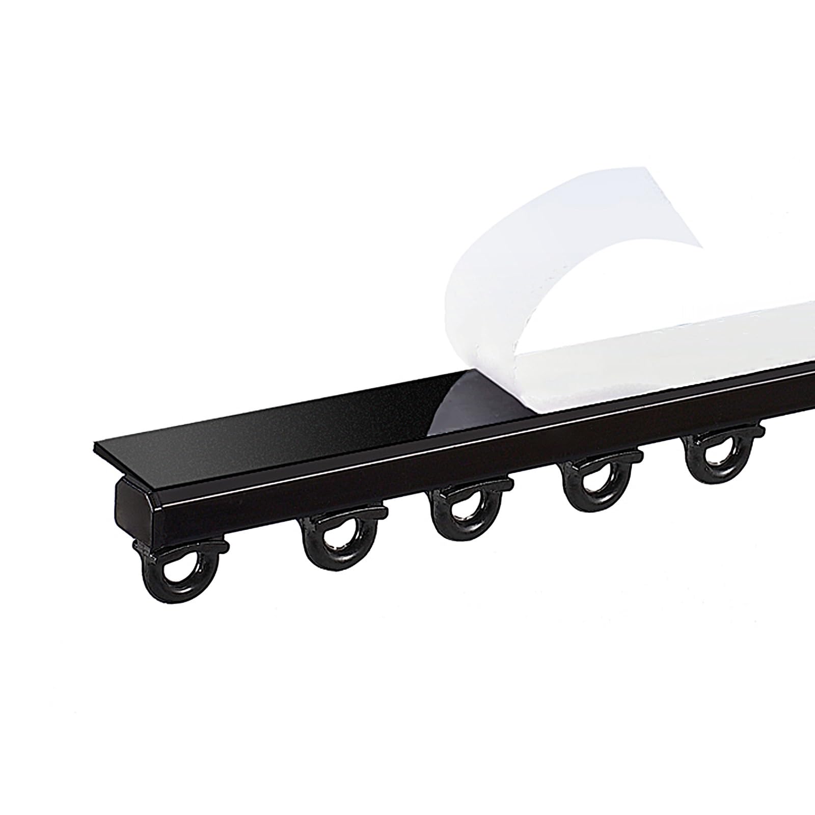 GLDYTVF Heavy-Duty Black Curtain Rods & Track System - 19.6ft Wear-Resistant Easy Install Ceiling/Side Mount Perfect for Smooth Surfaces Durable Curtain Rail Solutions