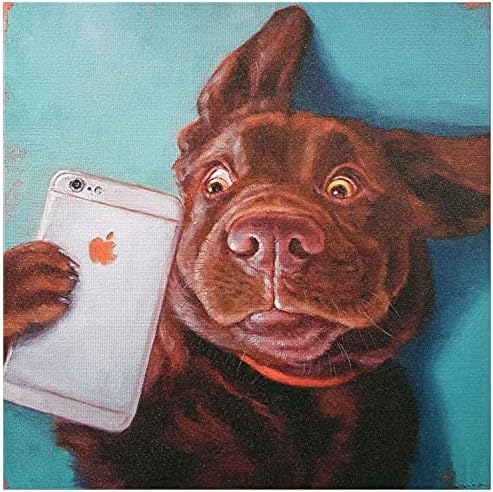 Empire Art Direct Dog Selfie Wall, Graphic Art Print on Wrapped Canvas Contemporary,Ready to Hang,Living Room,Bedroom ＆ Office, 18 x 2 x 18