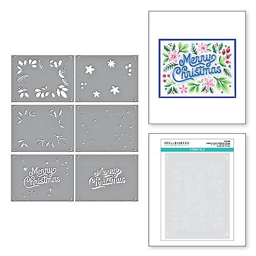 Pochoirs à feuillage Joyeux Noël Spellbinders pour alignements parfaits - 2