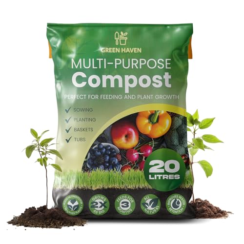 Green Haven 20L Multi Purpose Compost Peat Free – Nutrient Rich Potting Compost for Plants, Vegetables & Flowers – Suitable for Indoor & Outdoor Use