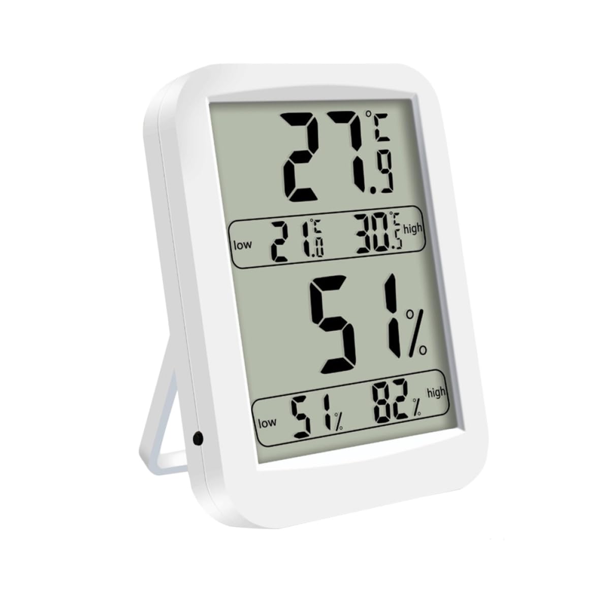 Sosoport Hygromètre Numérique D'intérieur Grand Écran pour Maison Bureau Chambre Bébé, Thermomètre Domestique Précis sans Piles, Mesure Température et Humidité, Affichage Stable