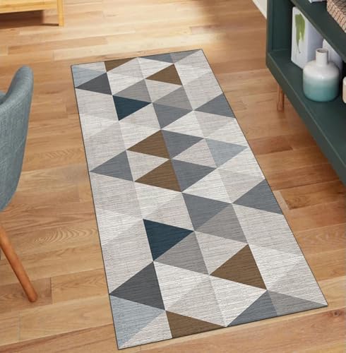 QQrunner Alfombra de pasillo antideslizante, larga, color gris, 40 x 60 cm, por metros, lavable, patchwork, pasillo, cocina, pasillo, poliéster, salón, alfombra atrapa la suciedad