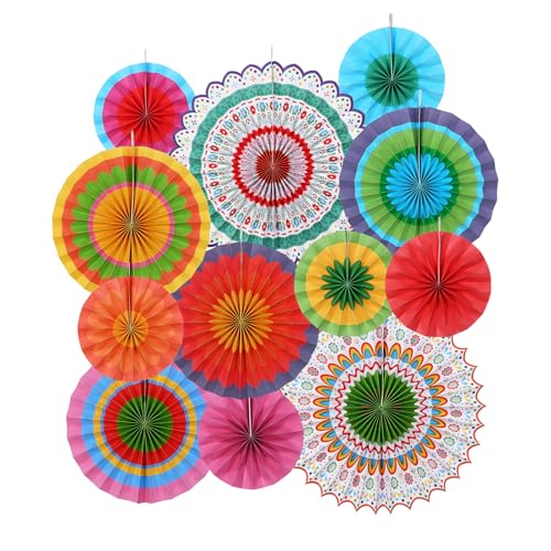 Fiesta Party Supplies Kit: Mexican Party Decorations with Fiesta Paper Fans - for Birthdays, Taco Nights, Cinco de Mayo & Fiesta Party Decorations