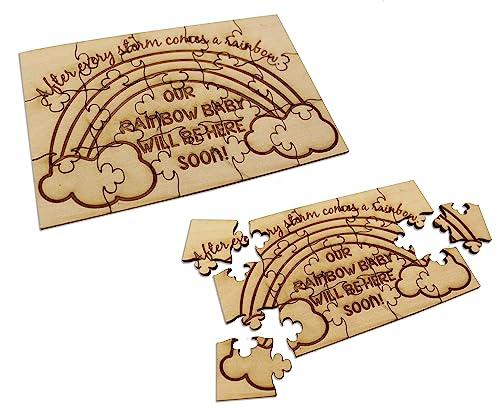 Image of FashionJunkie4Life Rainbow Baby Announcement Puzzle for Pregnancy, Dad, and Grandparents
