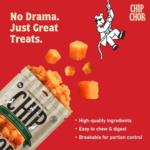 Image of Chip Chops Diced Chicken Dog Treat, Easily Digestible, Healthy Dog Treat, Perfect for Snacks, Suitable for All Dog Breeds, Each 70gm (Pack of 2)
