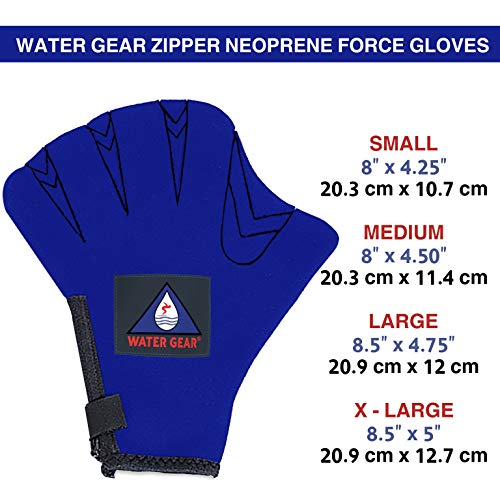 Water Gear Neoprene Force Swim Gloves - Aqua Fitness Gloves - Great For Workouts And Diving - Designed With Enhanced Grip - 50% More Resistance - Medium #TOP5