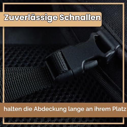 Retoo Hundedecke Auto Rückbank, 130 x 135 cm, mit Gurtöffnungen, waschbar