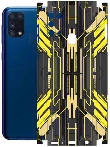Image of AtOdds - Full Body Back Screen Guard Protector Film - Lamination Wrap Skin Sticker Compatible with Samsung Galaxy M31 | Scratchproof Matte Finish (Cyber Yellow)
