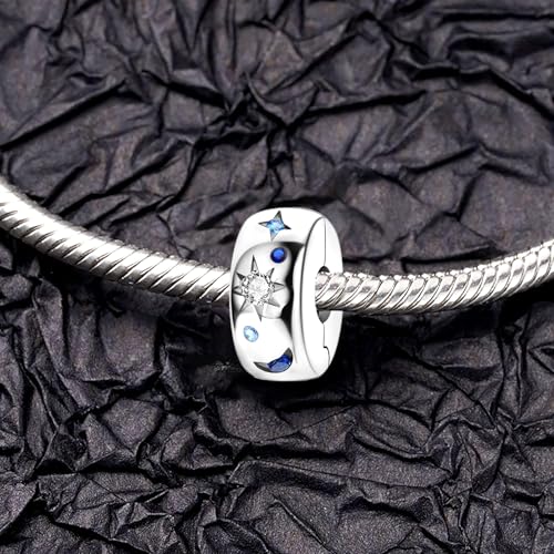Moon Star Clip Spacer Charm Lock Stopper Bead for Pandora Bracelet Present2
