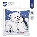 Vervaco Cross Stitch Cushion Kit White Bear&Penguin, ecru, ca. 40 x 40 cm