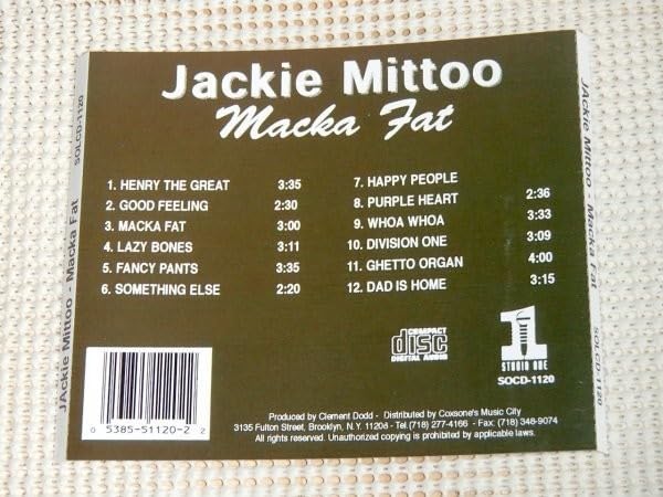 Amazon.co.jp: 廃盤 Jackie Mittoo ジャッキー ミットゥー Macka