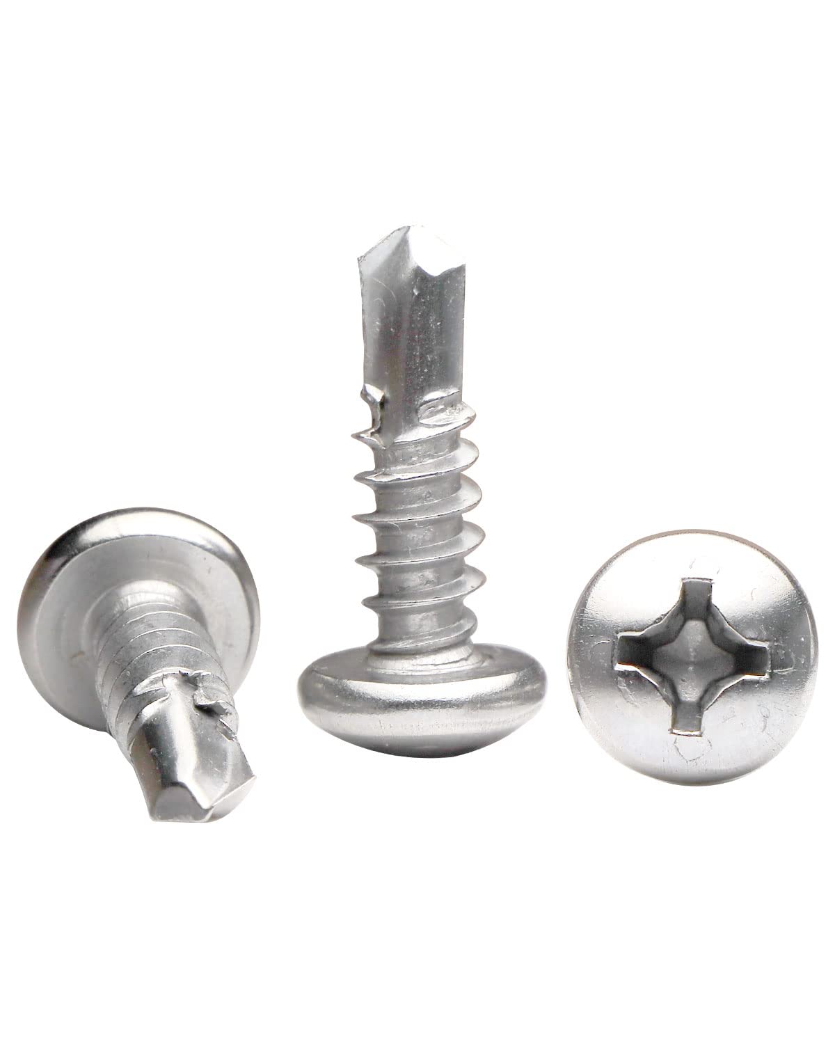 IMSCREWS#12 x 3/4" Self Tapping Pan Phillips Head Screws, 410 Stainless Steel, Pack of 50