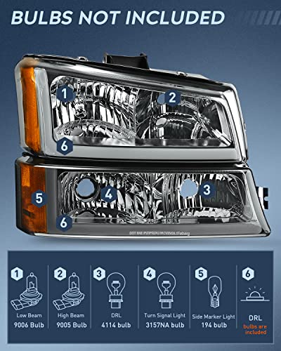 Image of Nilight Headlights Assembly for Chevy Silverado Avalanche