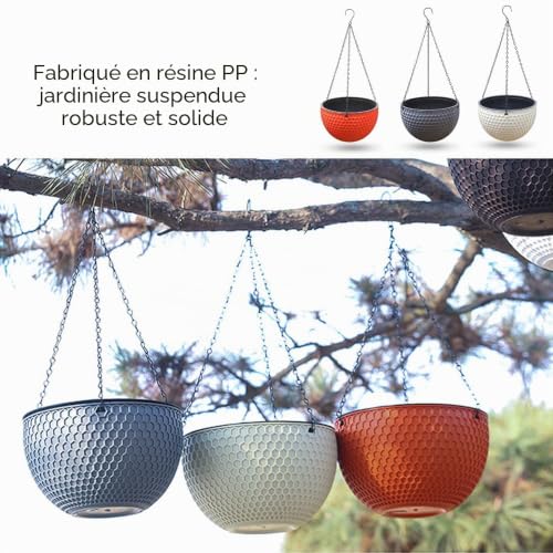 Pots de fleurs suspendus pour la maison et le jardin avec chaîne solide
