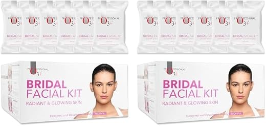 O3+ Bridal Facial Kit for Radiant and Glowing Skin - Suitable for All Skin Types (120g X Pack of 12)