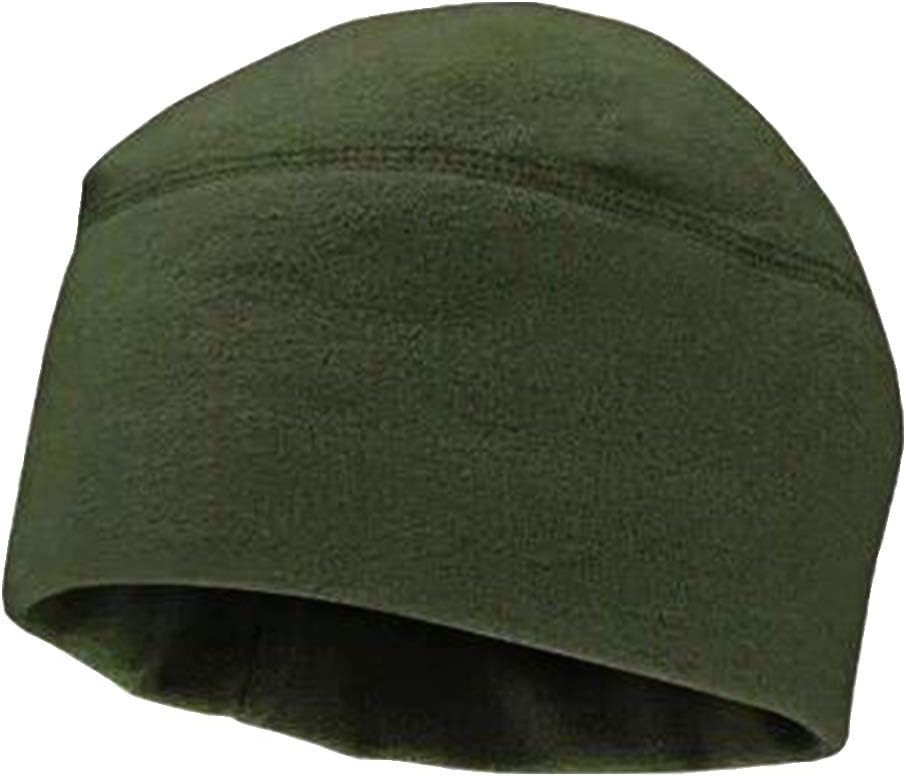 LDA GET Fresh Men Women Unisex Winter Solid Color Soft Warm Watch Cap Polar Fleece Thickened Military Beanie Hat Windproof Outdoor Tough Headwear Green Warm fleece cap