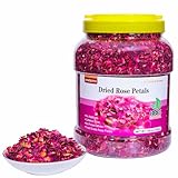 Dried Rose Petals - 7.05oz/200g, Food-Grade Edible Rose Petals, Dried Flower Petals for Tea, Baking, Flower Sprinkles & Wedding Cakes, Gourmet Cooking, Dessert Decoration, DIY Bath Salts