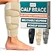Vive Calf Brace - Adjustable Shin Splint Support - Lower Leg Compression Wrap Increases Circulation, Reduces Muscle Swelling - Calf Sleeve for Men and Women - Pain Relief (Beige)