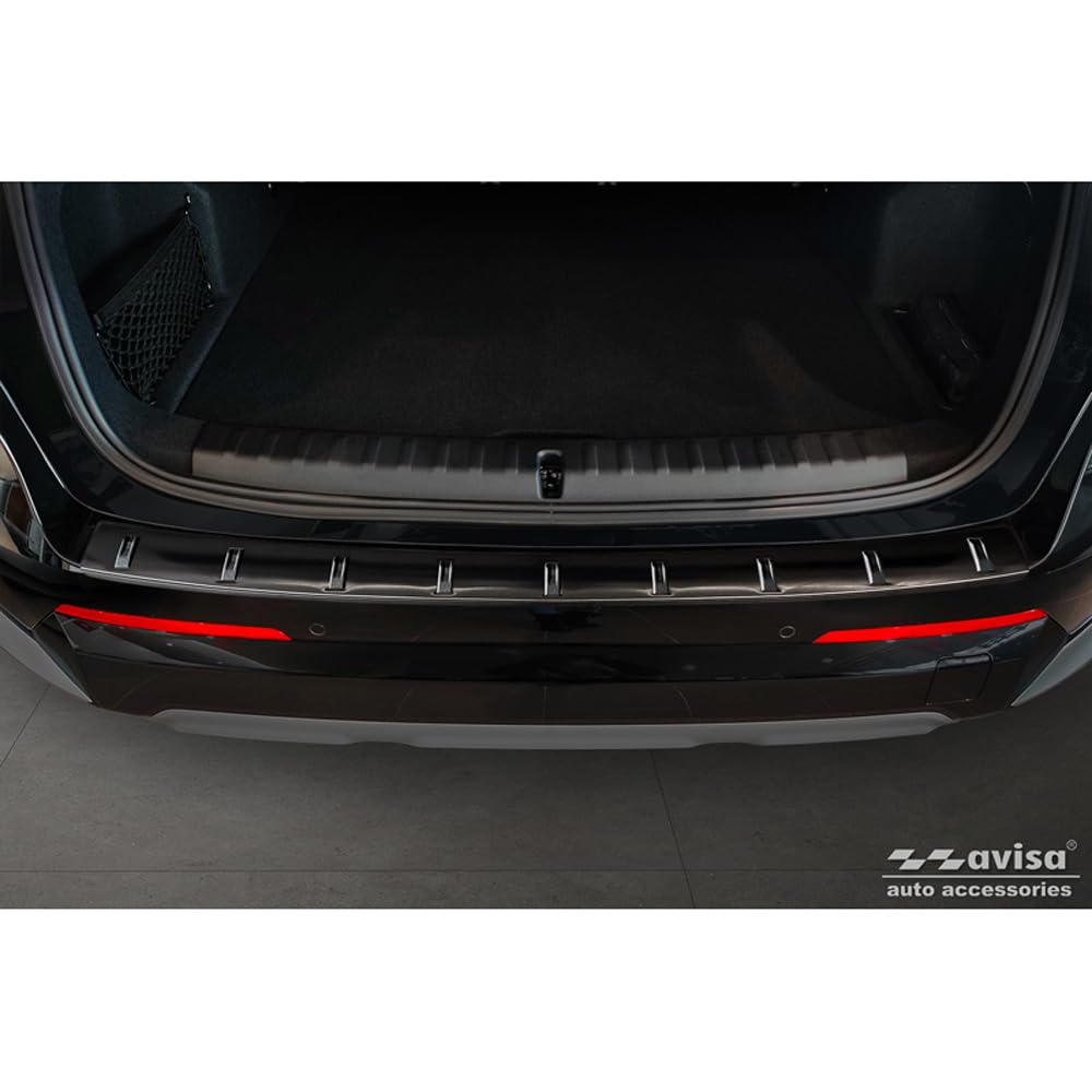 Avisa Protezione paraurti Posteriore in Acciaio Inox Nero Compatibile con BMW X1 U11 / X1 U11 xLine 2022- 'Strong Edition'
