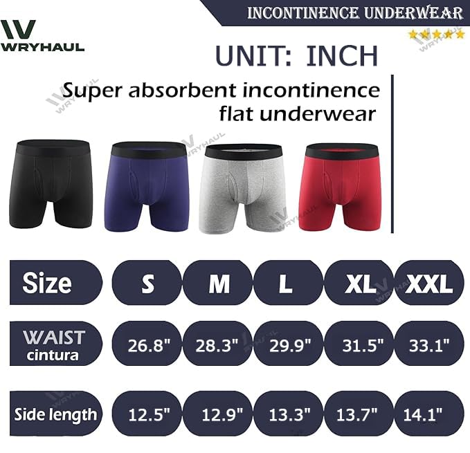 Orykas Mens Incontinence Underwear, Octipa Men's Ultra-Absorbent Incontinence Boxer Briefs, Comfort and Leak-Proof2