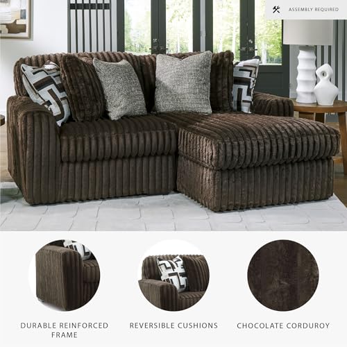 Image of Signature Design by Ashley 2-Piece Sectional Couch with Chaise, Chocolate