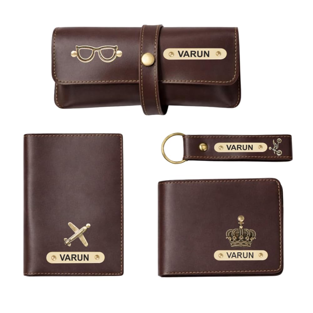Customized Men's Wallet Gift Set | Personalised Birthday Gift Set for Men | Customised Gifts for Man | All in One Gift Hamper for Husband, Father and Friends (Brown)-image-28