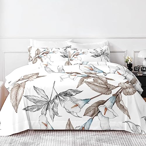 HCORA Queen Printed Sheet Set, Soft Microfiber, 16" Deep, 4-Piece
