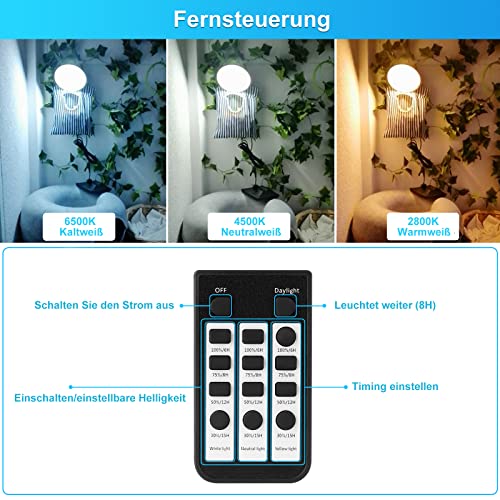 Bellanny LED Solar Hängelampen 3 Farben Solarlampen für Außen mit Fernbedienun Solar Pendelleuchte, IP65 Wasserdicht… – Bild 5
