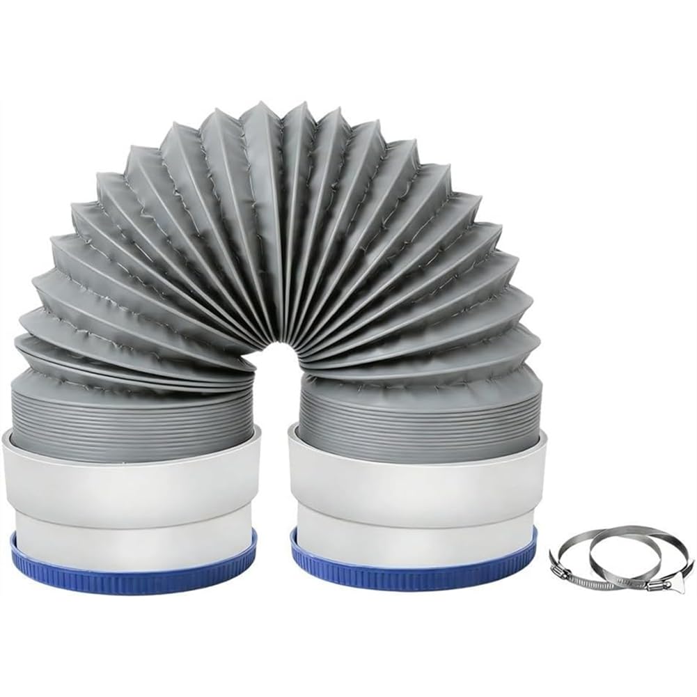 Hndhbfgrt As Shown 4" X 5Ft Flexible Dryer Vent Hose, 6-Layer Aluminum Duct W/Rubber Seals & Clamps, Universal Dryer Vent Kit