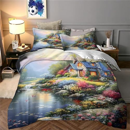 Parure de lit microfibre 3D super king avec housse de couette confortable - 6