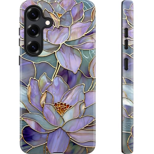 Coque Samsung S24 Plus rigide motif floral idée cadeau pour femme