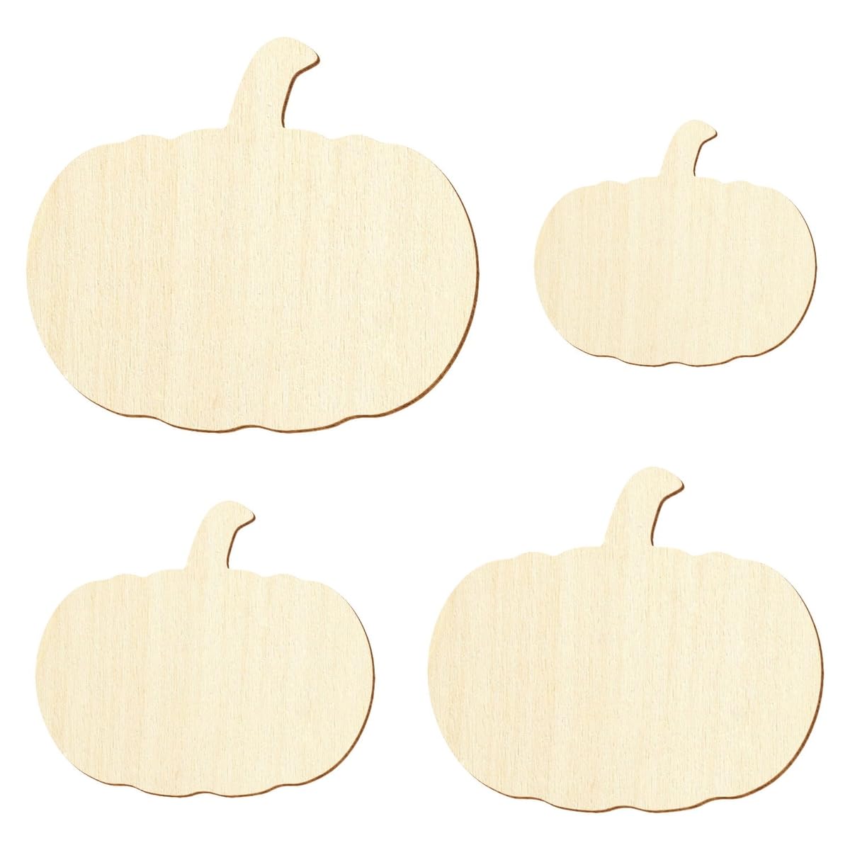 Lot De 40 Citrouilles En Bois Non Finies Pour Bricolage Halloween - Avec Pinceaux Et Ficelle, Décoration DIY Enfant (30 Formes Pleines + 10 Découpes)