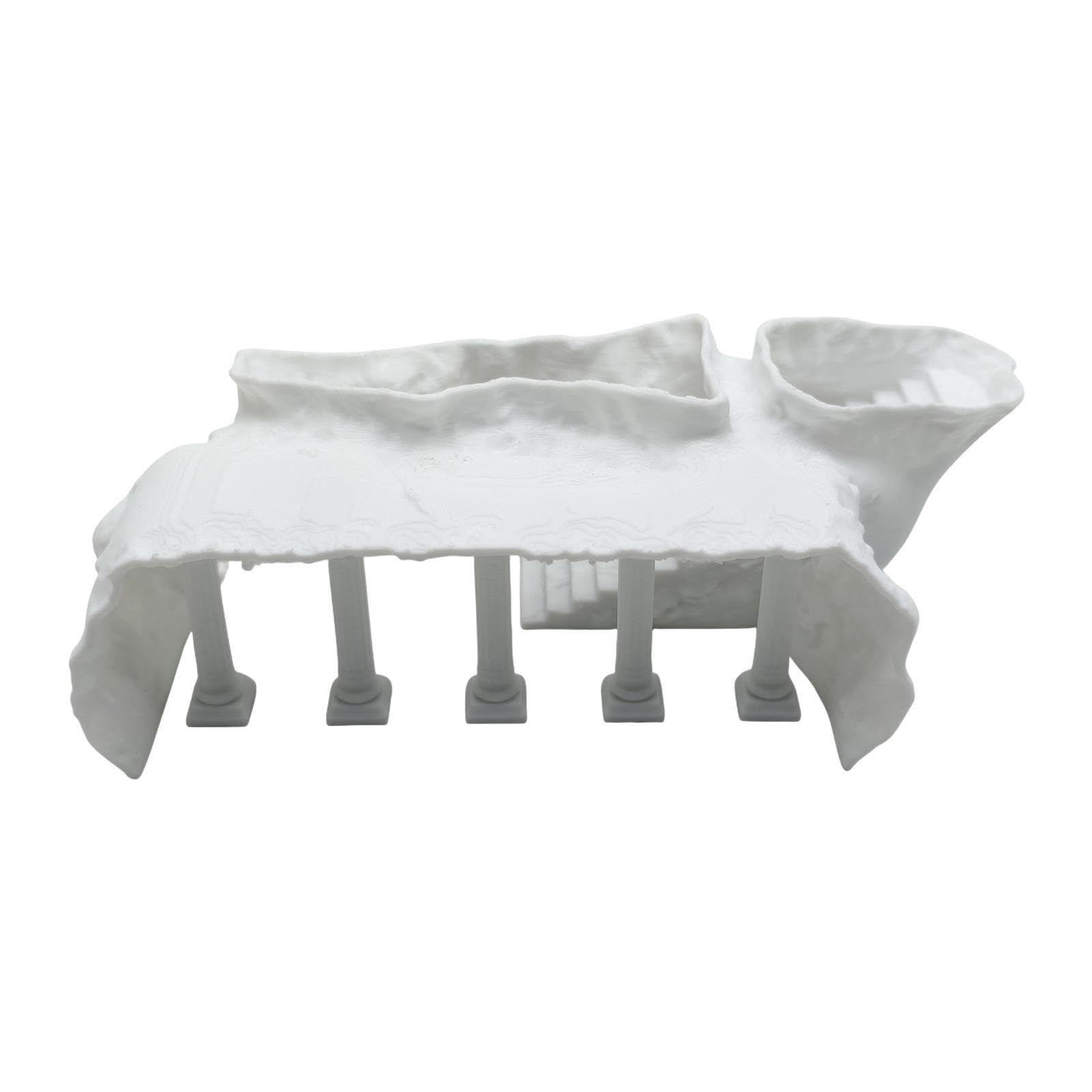 F Fityle Colonne Romaine Souterraine pour Aquarium - Décoration D'aquarium Robuste et Créative - Cachette - Accessoires pour Aquarium (Poissons et Crevette, L White