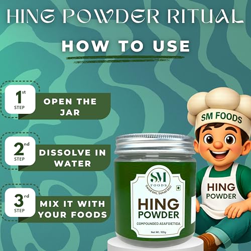 Image of SM FOODS Hing Powder 100g (Pack of 1) | Compounded Hing | Strong Aroma | Perfect for Everyday Cooking, Tadka & Digestion Support