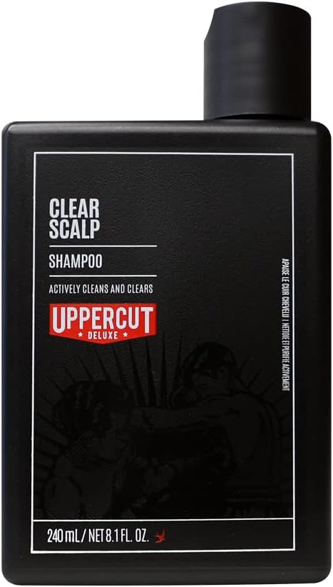 UPPERCUT DELUXE Clear Scalp Shampoo voor een fris en helder gevoel, ontworpen voor prikkelbare, jeukende en schilferige hoofdhuid – 240 ml