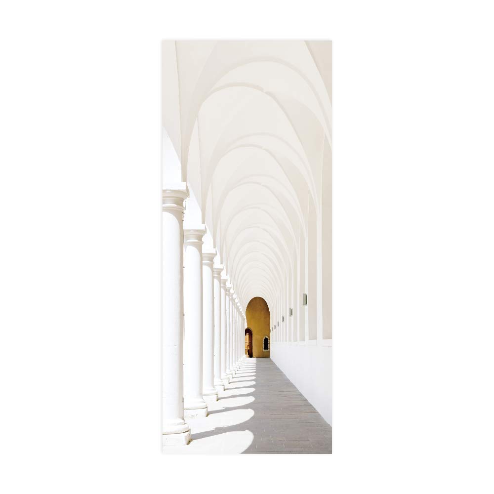 Sticker porte trompe l'oeil 3D extension blanche papier peint amovible 73x205 cm